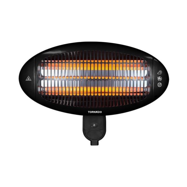 TORNADO Halogen Wall Mounted Heater 2000 Watt Black THH-2000W