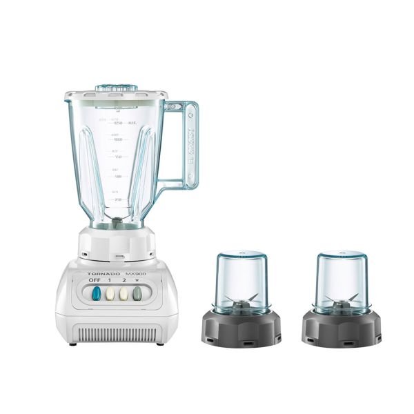 TORNADO Electric Blender 250 Watt 1.5 Liter 2 Mills White