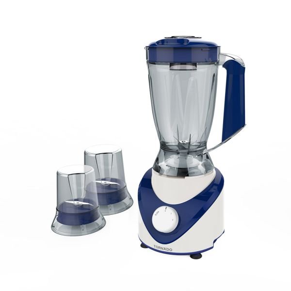 TORNADO Electric Blender 500 Watt 1.5 Liter 2 Mills Deep Blue