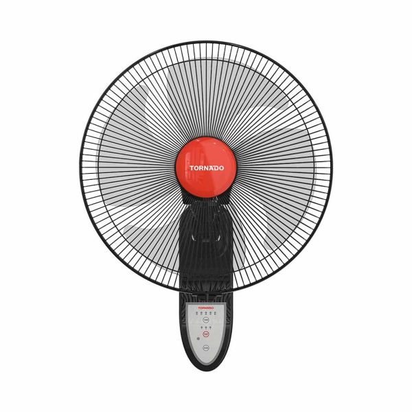 TORNADO Wall Fan 16 Inch 4 Blades Remote Black